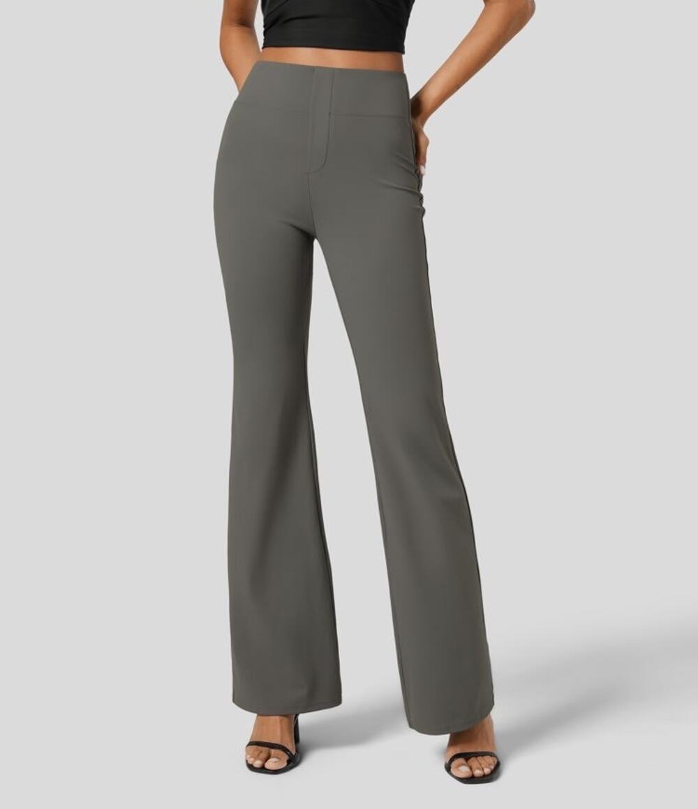 NWT Halara Large Petite High Waisted Back Side Pocket Slight Flare Work Pants